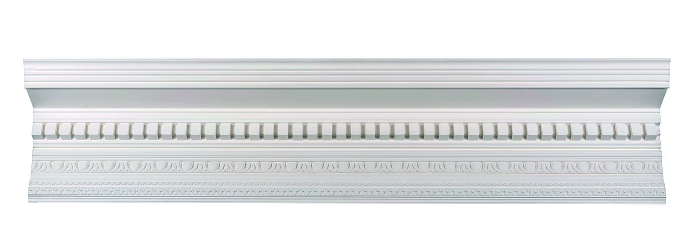 Corniche en staff à modillons et frises sculptées