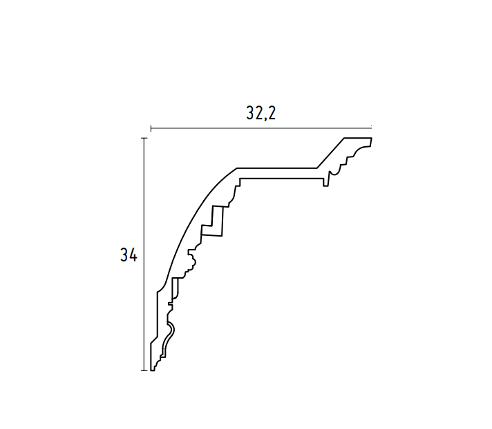 Corniche en staff à modillons et frises sculptées