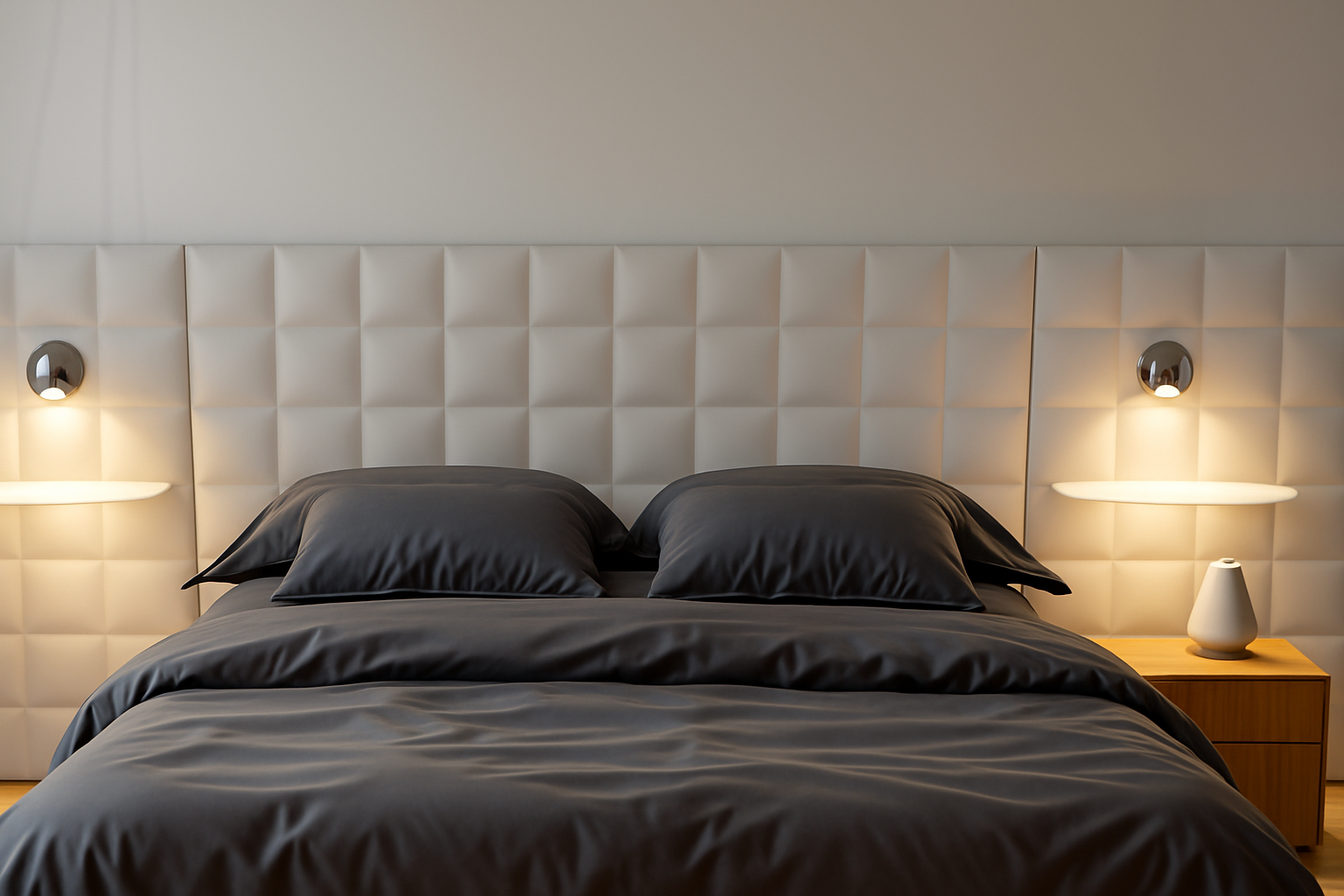 tete de lit style capiton en staff a coller sur le mur